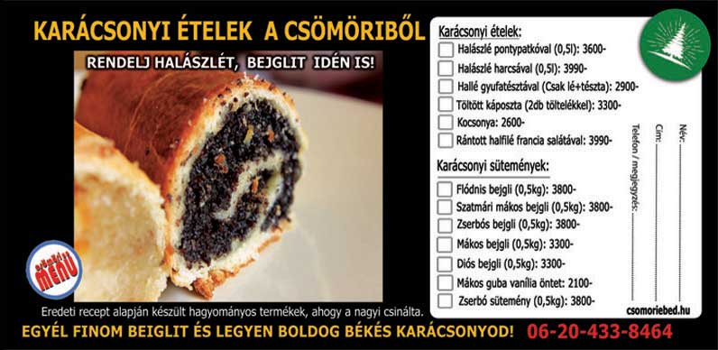 karácsonyi ételrendelés